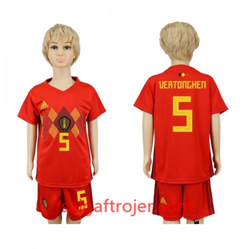 Belgien Fodboldtrøjer Vertonghen 5 Børn Hjemmebanesæt VM 2018 Belgien Fodboldtrøjer Vertonghen 5 Børn Hjemmebanesæt VM 2018